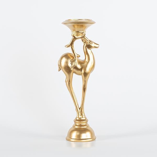 [600-44946] PORTAVELA DECORATIVA, CIERVO, ORO, 9,5x27cm