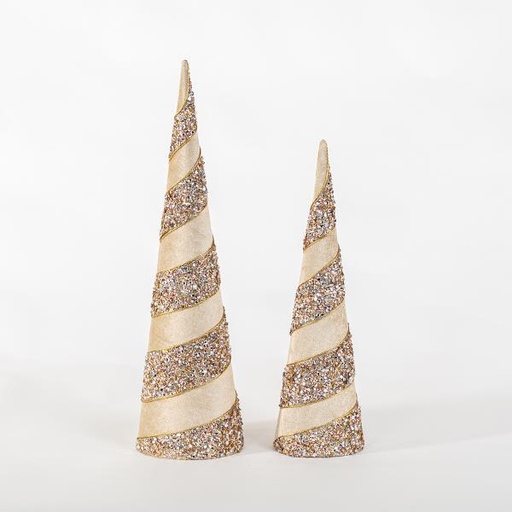 [600-44933] ÁRBOLES DECORATIVOS, CHAMPÁN, SET 2 PCS, 11,4x40,6cm Y 14x50,8cm