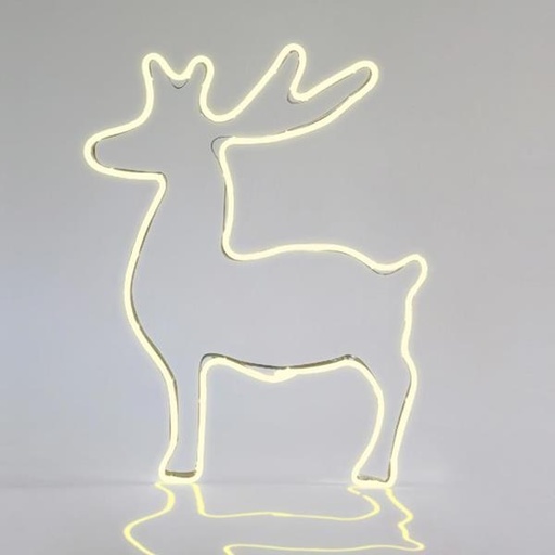 [600-23007] CIERVO, CABLE DE LUZ LED DE NEÓN DE 3 m, 2 VÍAS, BLANCO CÁLIDO, 51x65 cm, IP44
