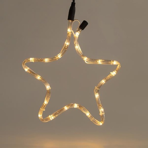 [600-20003] ESTRELLA, CABLE DE LUZ LED 1m, 2 VÍAS, BLANCO CÁLIDO, 32x29cm, IP44
