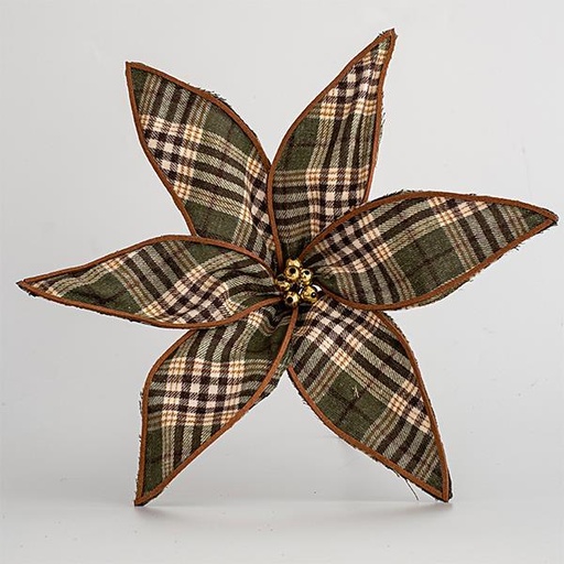 [600-44776] FLOR DE TELA CUADRO MARRÓN 30cm