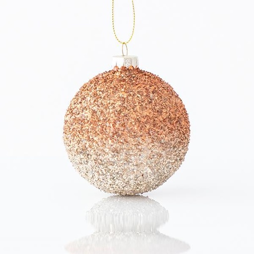 [600-45056] BOLA DE CRISTAL, BICOLOR MARRÓN, CON BRILLO, SET 4PZS, 8cm