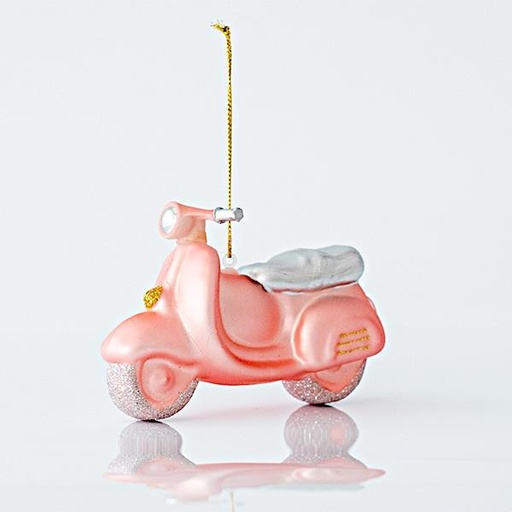 [600-45173] ADORNO DE CRISTAL, VESPA, ROSA, 5,3x11,6x8cm