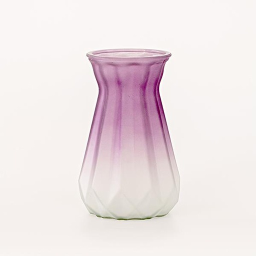 [600-45433] JARRON DE CRISTAL, MORADO MATE, 9,5x11,5x18cm