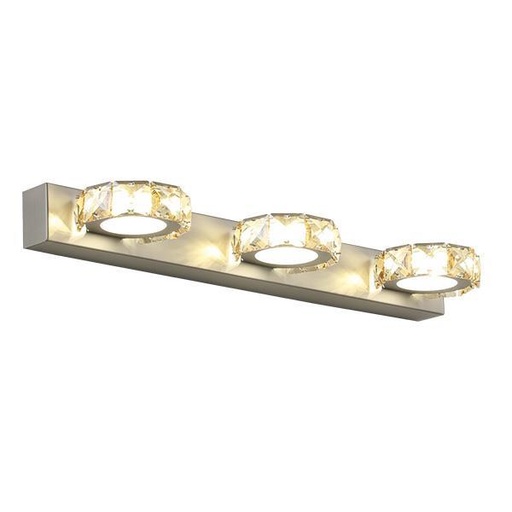 [144-80007] LUMINARIAS PARA BAÑO LED 9W 4000K OVAL 3Ø 460X50X116 NIQUEL