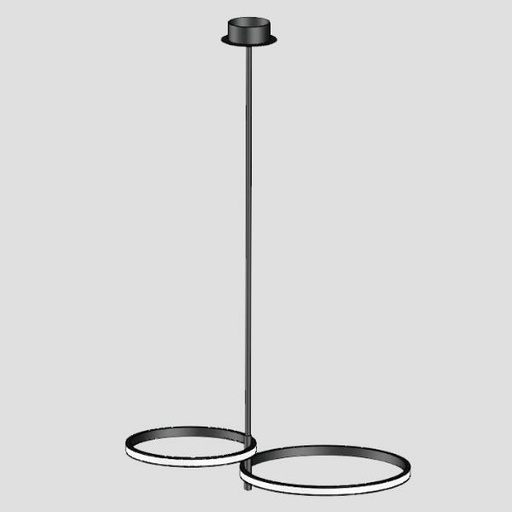 [144-10029] LUMINARIAS COLGANTES DOBLE LED 30W 600x360x250 NEGRO
