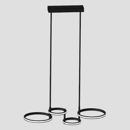 [144-10031] LUMINARIAS COLGANTES CUADRIPLES LED 41W 810x280x320 NEGRO