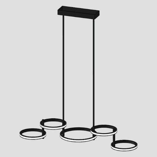 [144-10032] LUMINARIAS COLGANTES QUINTUPLE LED 48W 930x280x290 NEGRO