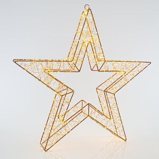 [600-22442] ESTRELLA ILUMINADA, 1800 LED BLANCO CALIDO, CON ADAPTADOR, ALAMBRE DE COBRE, 58cm, IP44
