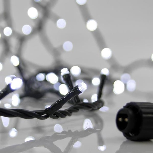 [600-11300] LINEA, 100 LED 3mm, ADAPTADOR 31V, CONECTOR HASTA 3, HILO VERDE, LED BLANCO POR 5cm, CABLE 3m, IP44