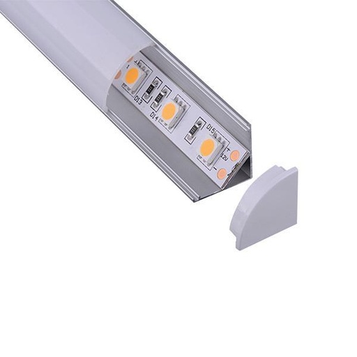 [145-70913] PERFIL DE ALUMINIO + DIF OPAL SUPERFICIE 90º 15,7x15,7mm L=2m(OLD. REF. 147-70764)