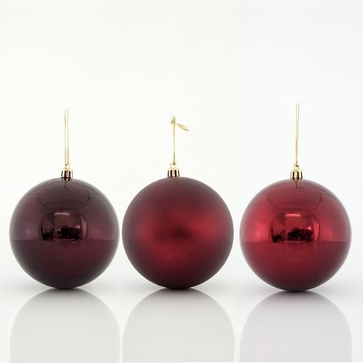 [600-42699] BOLAS DE PLÁSTICO, ROJO INTENSO, SET 6PZS, 8cm
