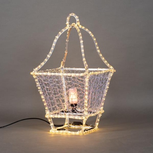 [600-23396] DISEÑO PROFESIONAL, LINTERNA DE PIE 3D, CABLE DE LUZ LED, BLANCO CÁLIDO, 77x40x40cm, IP65