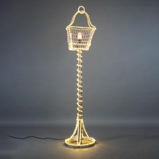 [600-23389] DISEÑO PROFESIONAL, LINTERNA 3D, CON CUERDA DE LUZ LED BLANCO CÁLIDO, 190x40x40cm, IP65