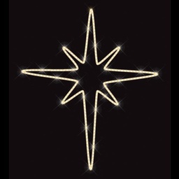 DISEÑO DE POSTE PROFESIONAL, ESTRELLA DE BETHLEEM, CABLE DE LUZ LED BLANCO CÁLIDO, 100x90cm, IP65