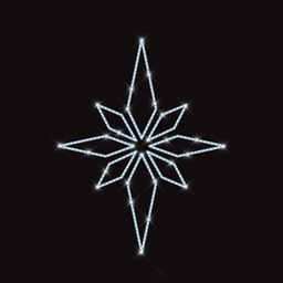 DISEÑO DE POSTE PROFESIONAL, ESTRELLA DE BETHLEEM, CUERDA DE LUZ LED BLANCO, 110x110cm, IP65