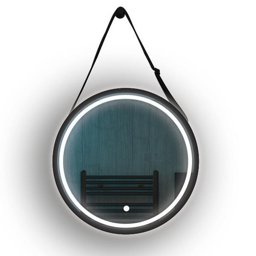 [144-88007] ESPEJO REDONDO TÁCTIL LED CON CINTURÓN NEGRO 20W 1680lm 3CCT(3000-4000-6000K) Ø600mm "MIRO" ARTE ILLUMINA