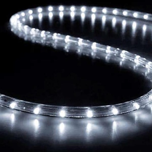 [600-22241] CABLE DE LUZ, LED, 2 VÍAS, BLANCO 50m, CON 30 LED POR METRO Y 6 LED FLASH BLANCO CÁLIDO, CON PROTECCIÓN UV, CORTE CADA 1 METRO, IP65