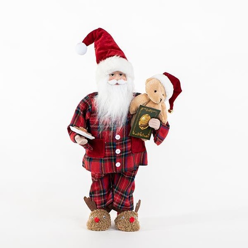 [600-44936] SANTA CON OSO, CUADRO ROJO, 23x46cm