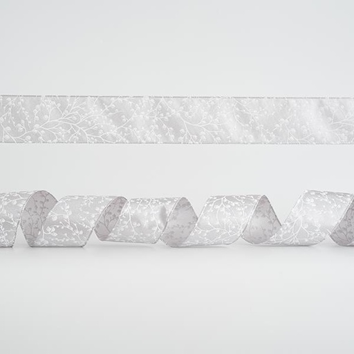 [600-44963] CINTA DE PLATA, CON RAMITAS DE PLATA, 6,35cm, 10A