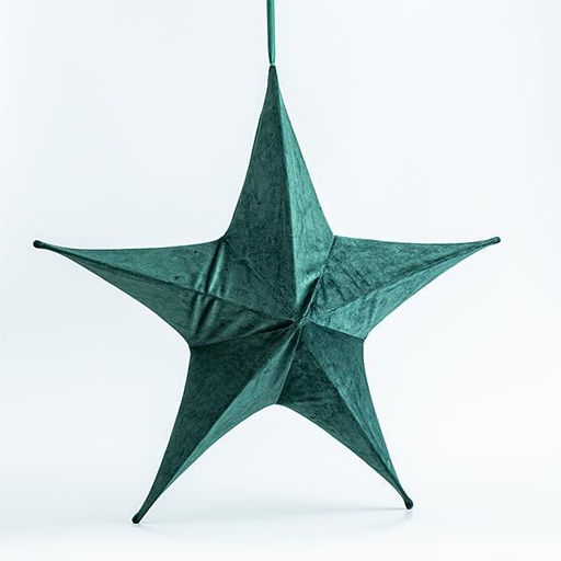 [600-45307] ESTRELLA DE TERCIOPELO, VERDE, 40cm