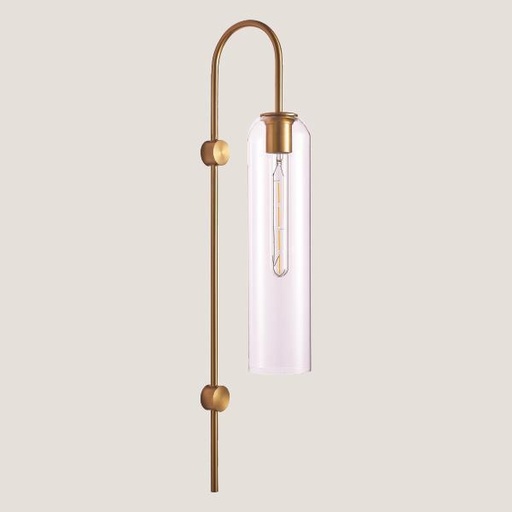 [144-56002] APLIQUE DE PARED E27 10x70 TRANSPARENTE/DORADO ARTE ILLUMINA CALLIOPE