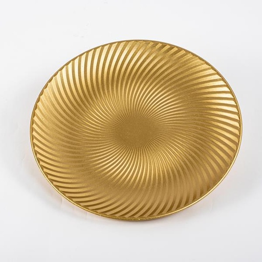 [600-45238] PLATO DE MADERA, CHAMPÁN-ORO, 40cm