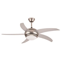VENTILADOR 5 ASPAS COLOR NIQUEL E27 Ø120 70W C/MANDO
