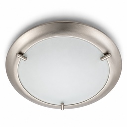 PLAFON "SAUKI" 1xE27 Ø264x90mm NIQUEL SAT CRISTAL MATE AIMUR
