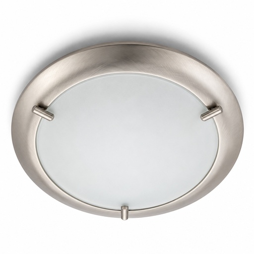[5001-6NS] PLAFON "SAUKI" 1xE27 Ø264x90mm NIQUEL SAT CRISTAL MATE AIMUR