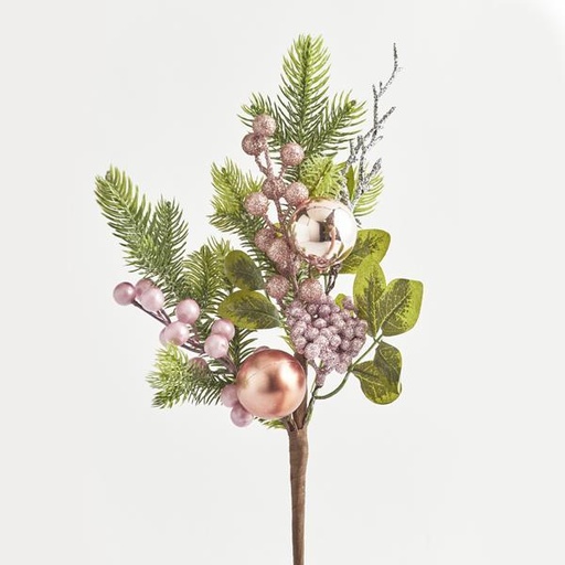 [600-45960] RAMITA CON DECORACIONES ROSAS, 40cm