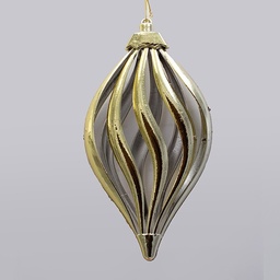  ADORNO COLGANTE LÁGRIMA, PLÁSTICO, DORADO, 21x11cm