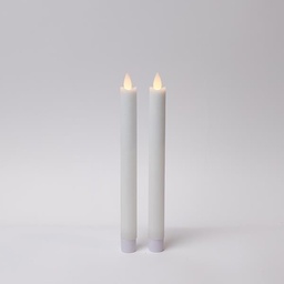 VELA A PILAS, CON LLAMA PARPADEANTE, BLANCA, TEMPORIZADOR, 2,2x24cm, SET DE 2 UDS., IP20