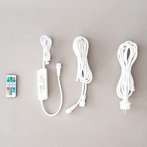 [600-01281] CONTROLADOR LED RGBW SINCRÓNICO Y MANDO A DISTANCIA CON CONECTOR HASTA 1000 LED, CABLE DE 1,5 m, IP44