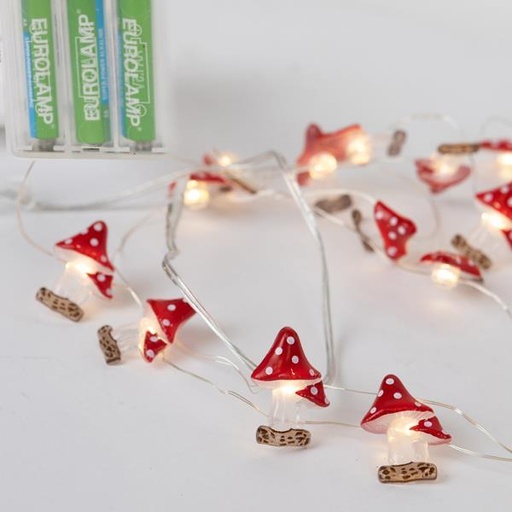 [600-03344] LÍNEA 20 LED CON SETAS ACRÍLICAS DECORATIVAS, CAJA DE PILAS 3XAA, TEMPORIZADOR, LED BLANCO CÁLIDO, CABLE DE COBRE, CABLE DE PLOMO 30cm, IP20