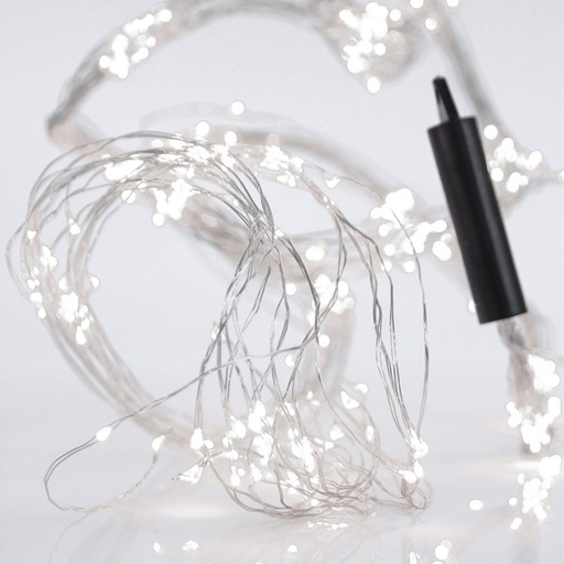 [600-08430] PULPO, 400 MINI LED, ADAPTADOR DE 4,5 V, CABLE DE COBRE PLATEADO, LED BLANCO, POR 10 cm, (16 LÍNEAS X 25 LED), CABLE DE CONDUCCIÓN DE 5 m, IP44
