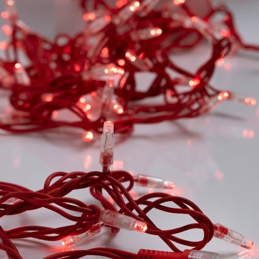 [600-09400] LÍNEA, 96 LED 5mm, 24V, CABLE DE GOMA ROJO, CON EXTENSIÓN, 2 CONECTORES HASTA 10 JUEGO, LED ROJO POR 10cm, JUEGO DE 5 LÍNEAS Y 1 EXTENSIÓN 3m, ΙΡ65