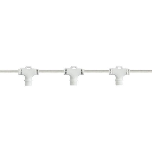 [600-09772] Cable de goma blanco para cortina, 10 conectores verticales, con conector, 1,1 m, IP65.