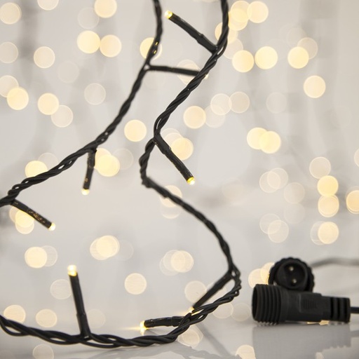 [600-15403] LÍNEA, 300 LED 3 mm, ADAPTADOR 31 V, 4 CONECTORES HASTA 3 JUEGOS, CABLE PVC VERDE, LED LUZ DIURNA, POR 5 cm, CABLE CONDUCTOR 3 m, IP44