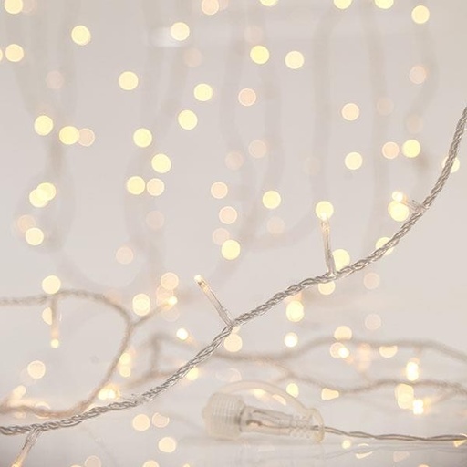 [600-19621] LÍNEA, 180 LED 3 mm, 2 conectores hasta 6 unidades, cable de PVC transparente, LED blanco cálido, por 7,5 cm, (sin adaptador, sin cable), IP44