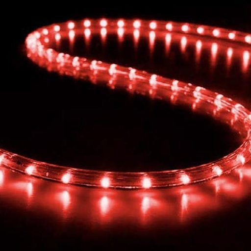 [600-22298] LUZ DE CUERDA LED 24V, PROTECCIÓN UV, CORTE CADA METRO, BIDIRECCIONAL, ROJA, 50m, 36 LED/m, IP65