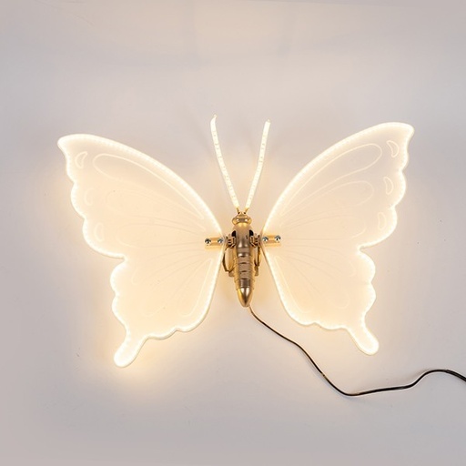 [600-22586] MARIPOSA ILUMINADA DE 60 cm, ADAPTADOR DE 12 V, 120 LED/M, LED BLANCO CÁLIDO, CABLE DE 3 m, IP44