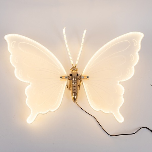 [600-22588] MARIPOSA ILUMINADA DE 100 CM, ADAPTADOR DE 24 V, 120 LED/M, LED BLANCO CÁLIDO, CABLE DE 3 M, IP44