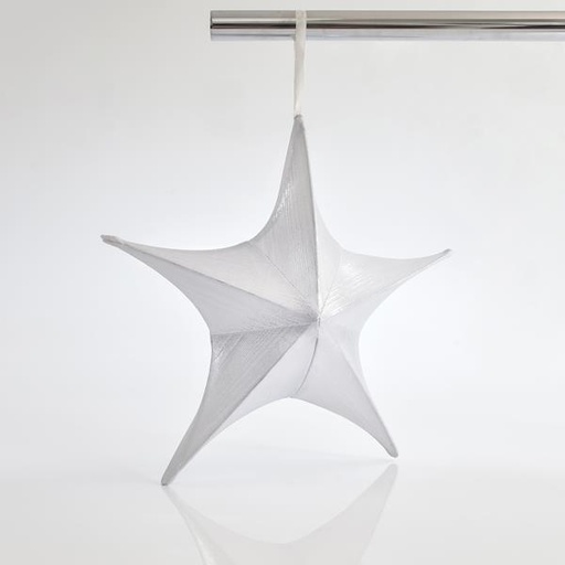 [600-40825] ESTRELLA, TELA BLANCA METALIZADA, 80cm
