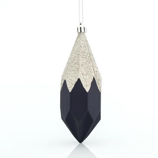 [600-42662] DIAMANTE NEGRO CON BRILLO CHAMPÁN, PLÁSTICO, SET DE 3 PIEZAS, 13x4,5cm