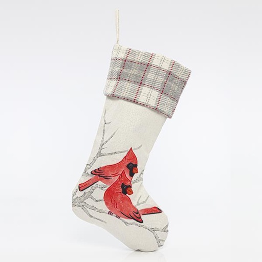 [600-43244] SACO BLANCO, CON PAJARITOS ROJOS, 27x54cm