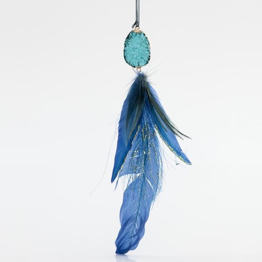 [600-43469] PLUMA COLGANTE, AZUL, 23x7x4cm
