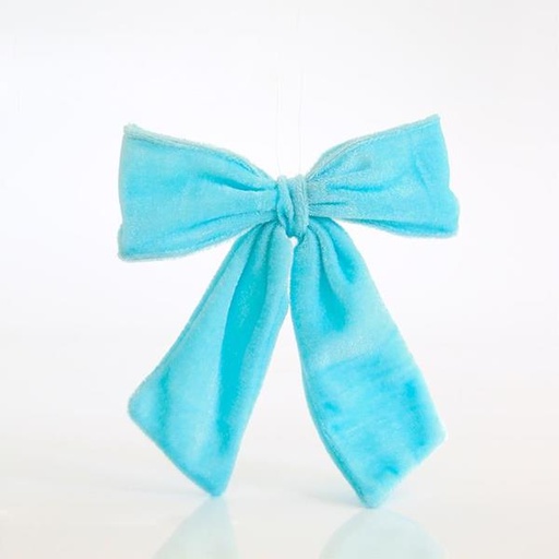 [600-43758] LAZO DE TERCIOPELO AZUL CLARO, 15x2x17cm