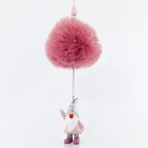 [600-43940] PON PON CON PAPÁ NOEL, ROSA, 27x7x7cm