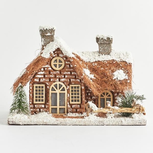 [600-43990] CASA ILUMINADA, CON CAMINO, FUNCIONA A PILAS, 30x20x20cm